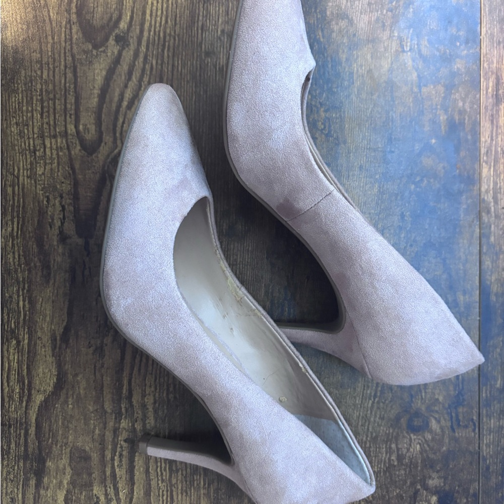INC International Concepts Taupe Suede Heels - Picture 2 of 6